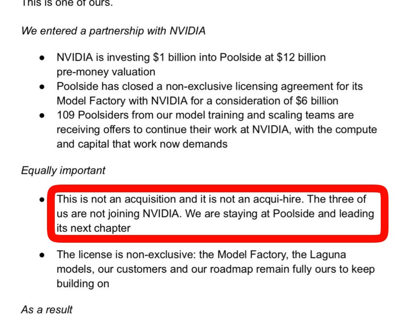 Poolside strikes $6B NVIDIA licensing deal in rare reverse execuhire