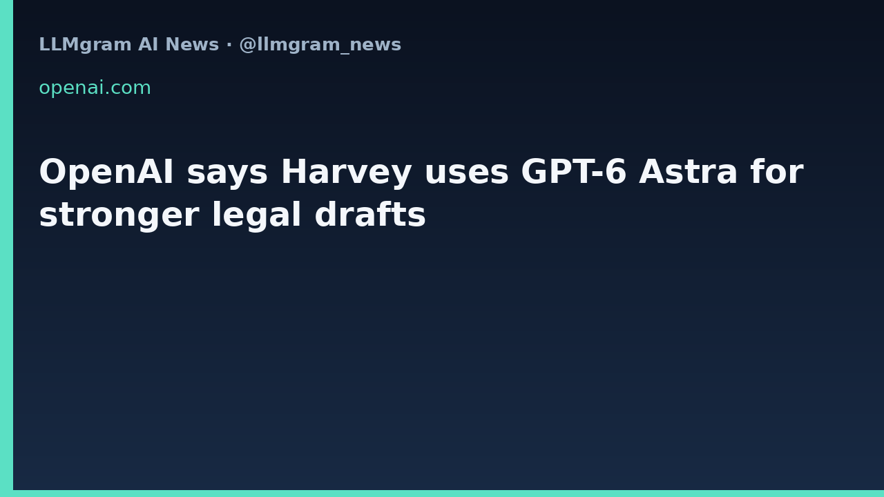 OpenAI says Harvey uses GPT-6 Astra for stronger legal drafts