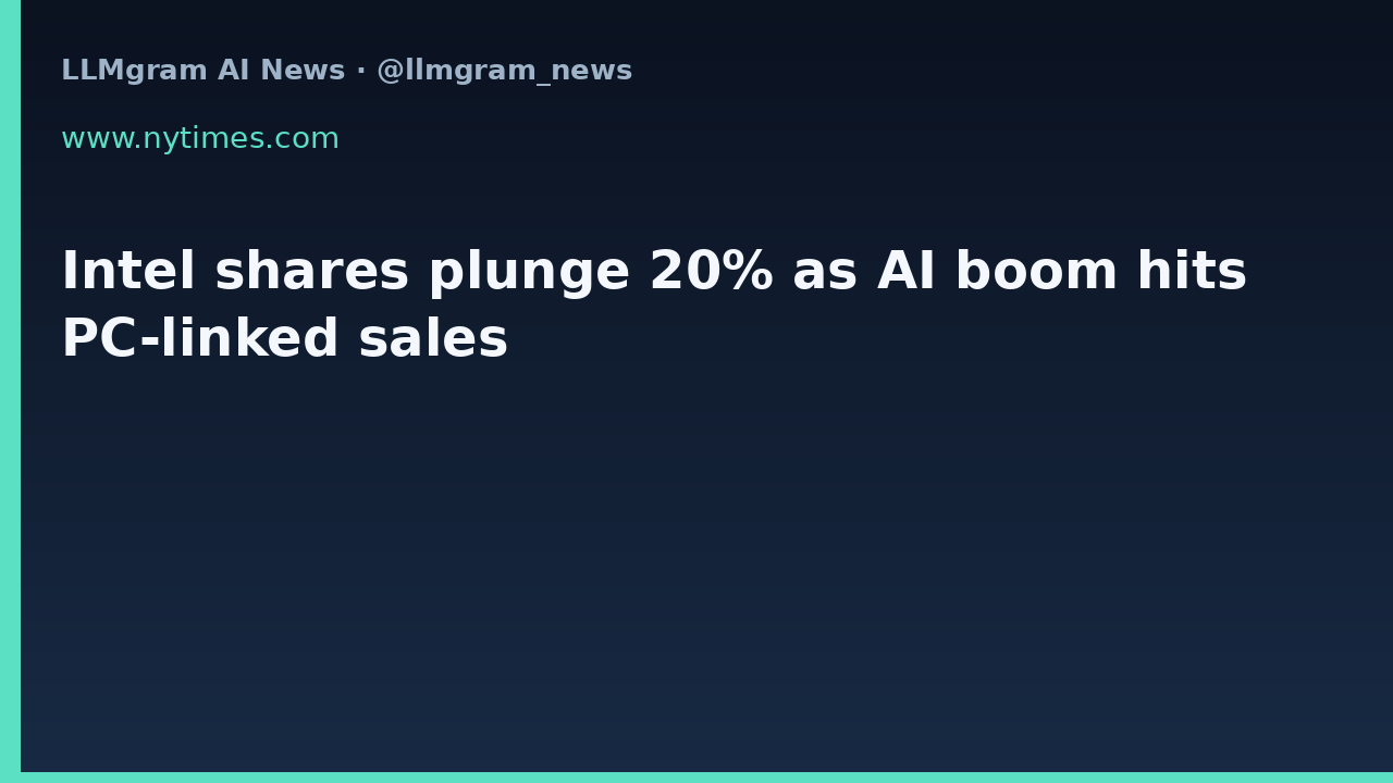 Intel shares plunge 20% as AI boom hits PC-linked sales