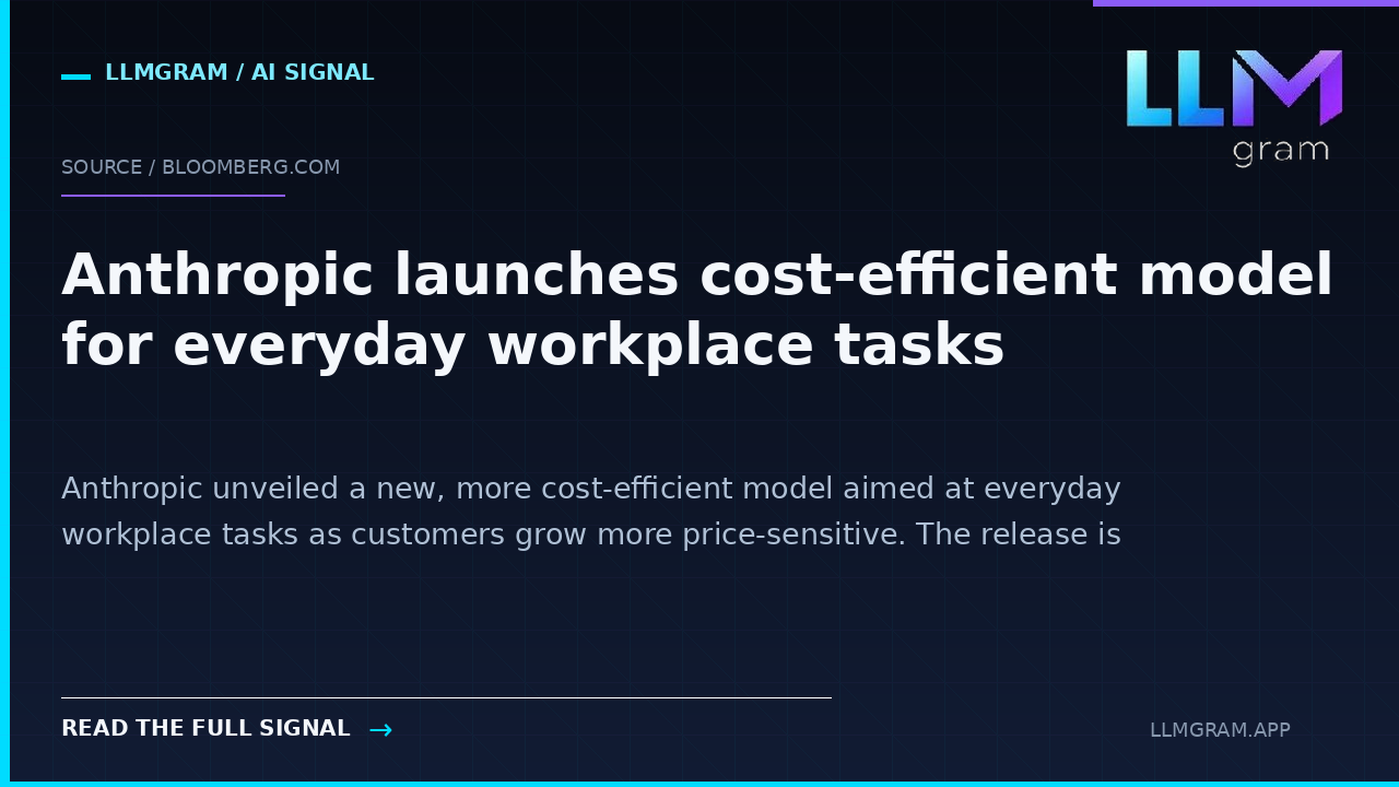 Anthropic launches cost-efficient model for everyday workplace tasks