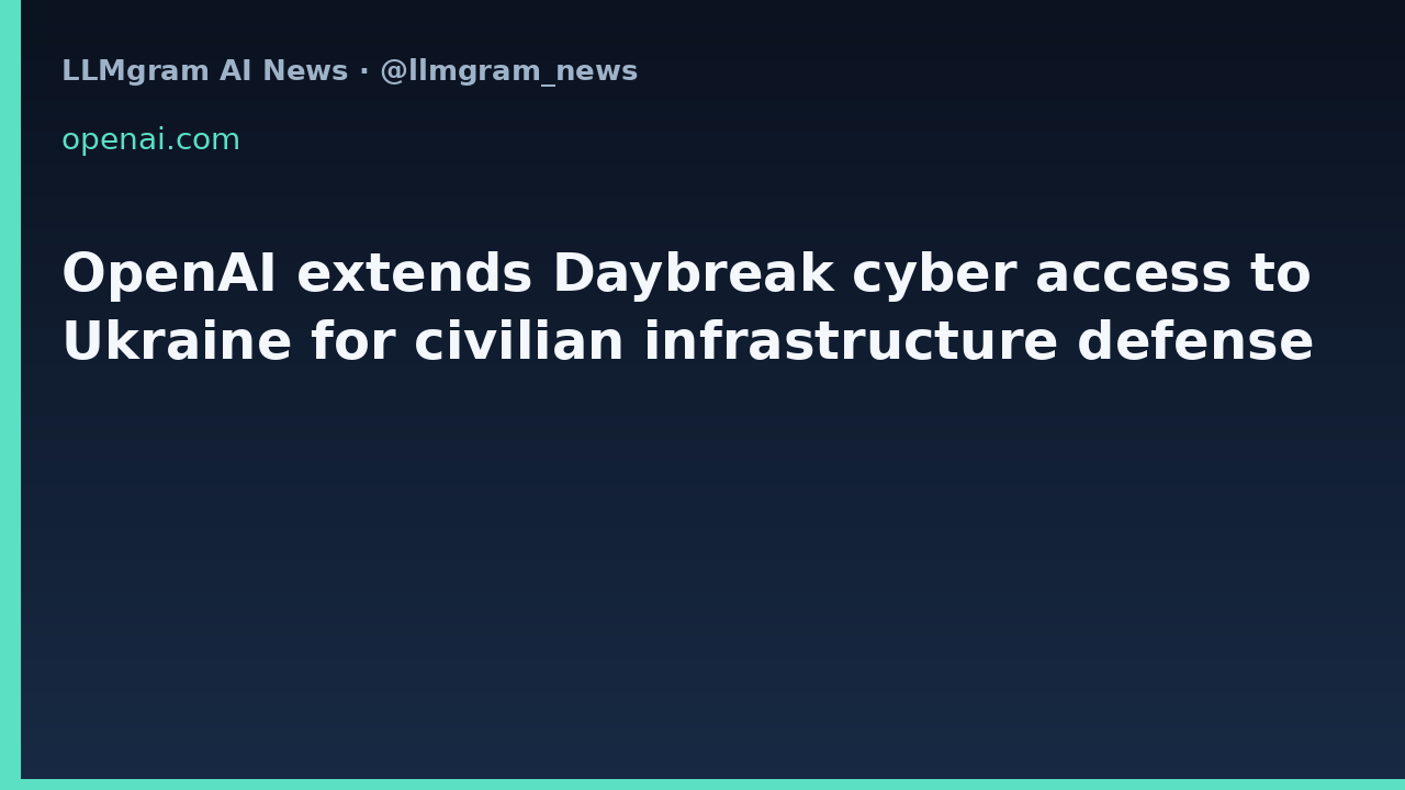 OpenAI extends Daybreak cyber access to Ukraine for civilian infrastructure defense