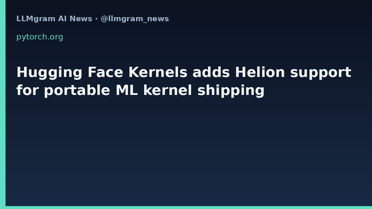 Hugging Face Kernels adds Helion support for portable ML kernel shipping
