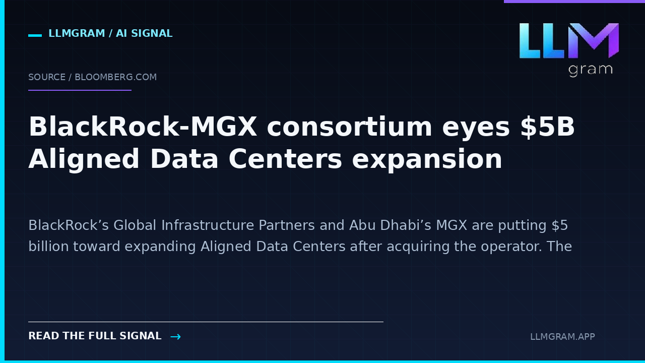 BlackRock-MGX consortium eyes $5B Aligned Data Centers expansion