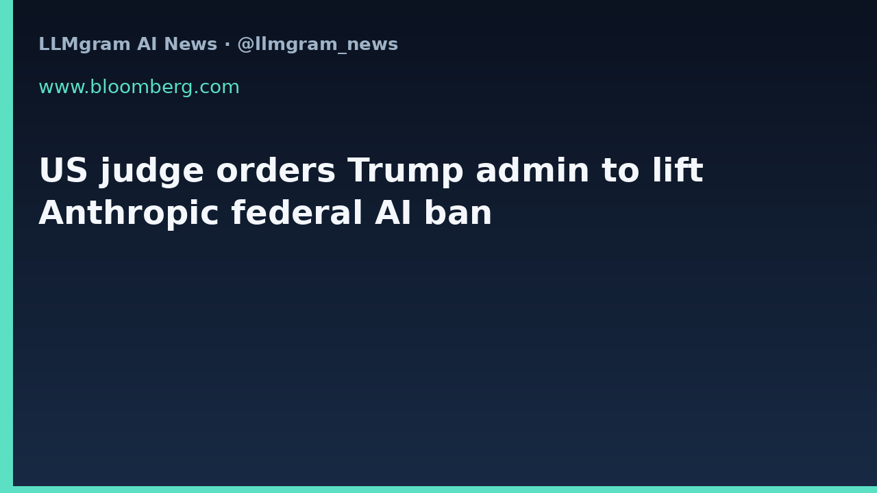 US judge orders Trump admin to lift Anthropic federal AI ban