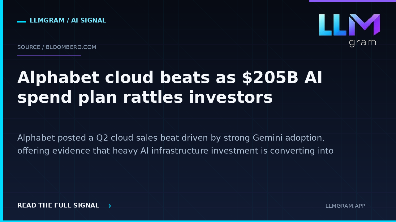 Alphabet cloud beats as $205B AI spend plan rattles investors