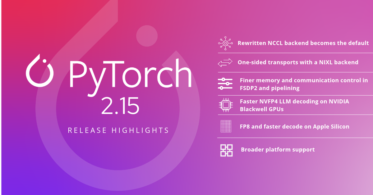 PyTorch 2.15 makes rewritten NCCL the default for every nccl job