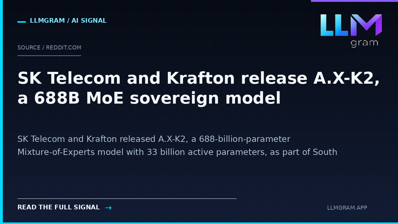SK Telecom and Krafton release A.X-K2, a 688B MoE sovereign model