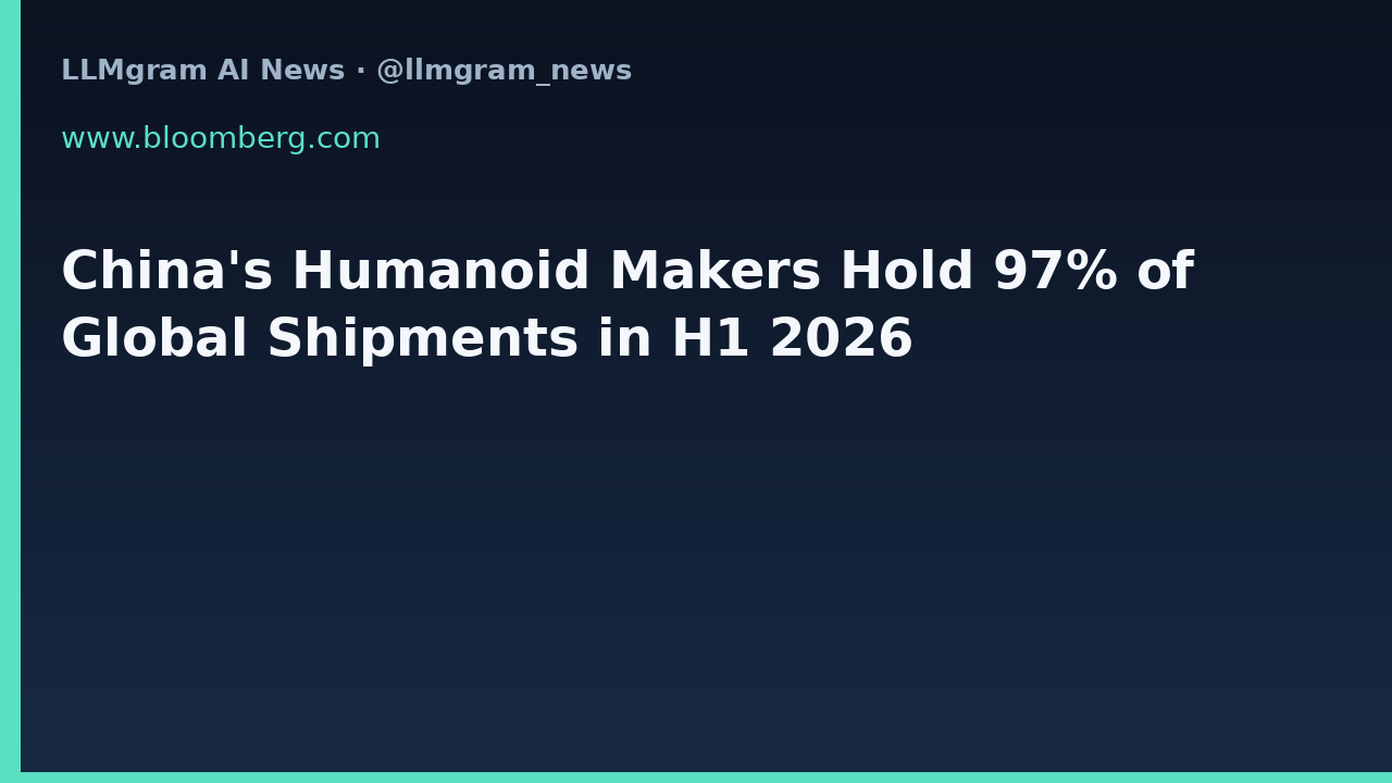 China's Humanoid Makers Hold 97% of Global Shipments in H1 2026