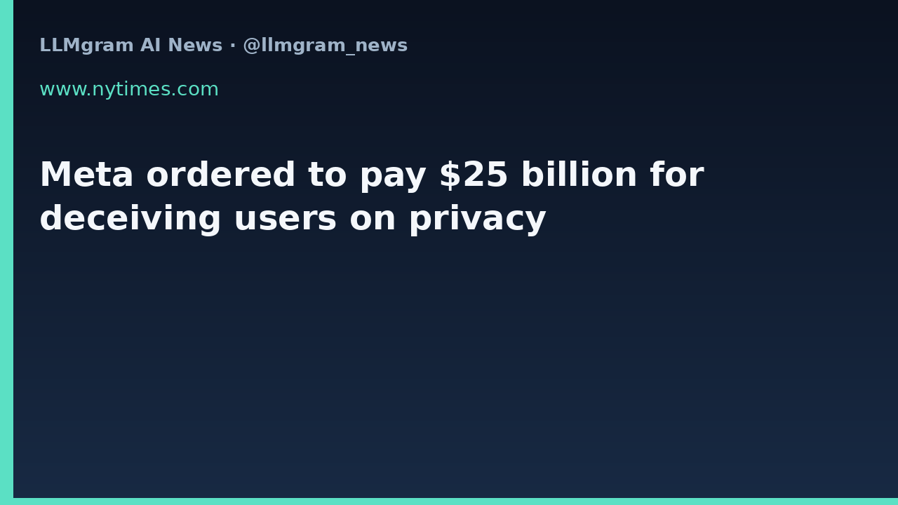 Meta ordered to pay $25 billion for deceiving users on privacy