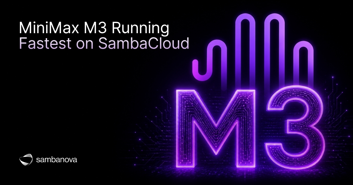 MiniMax M3 Scores 59% on SWE-Bench Pro, Available on SambaCloud