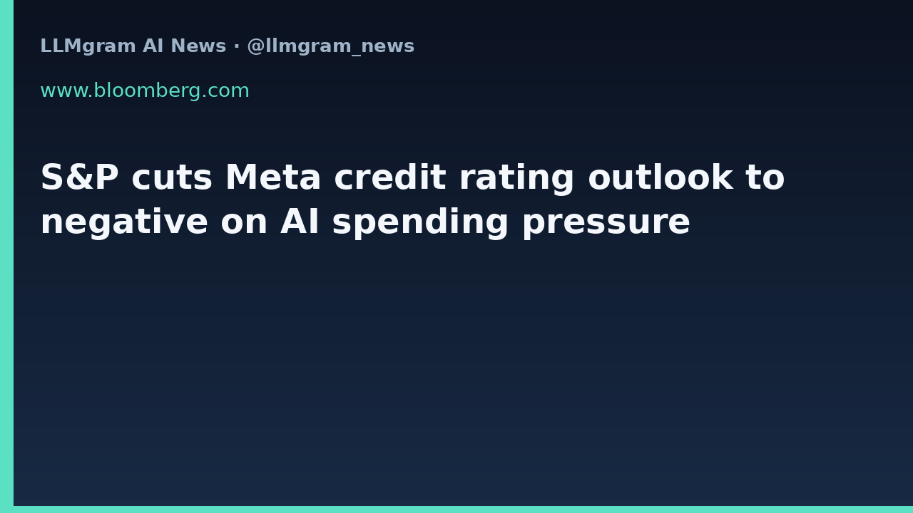 S&P cuts Meta credit rating outlook to negative on AI spending pressure