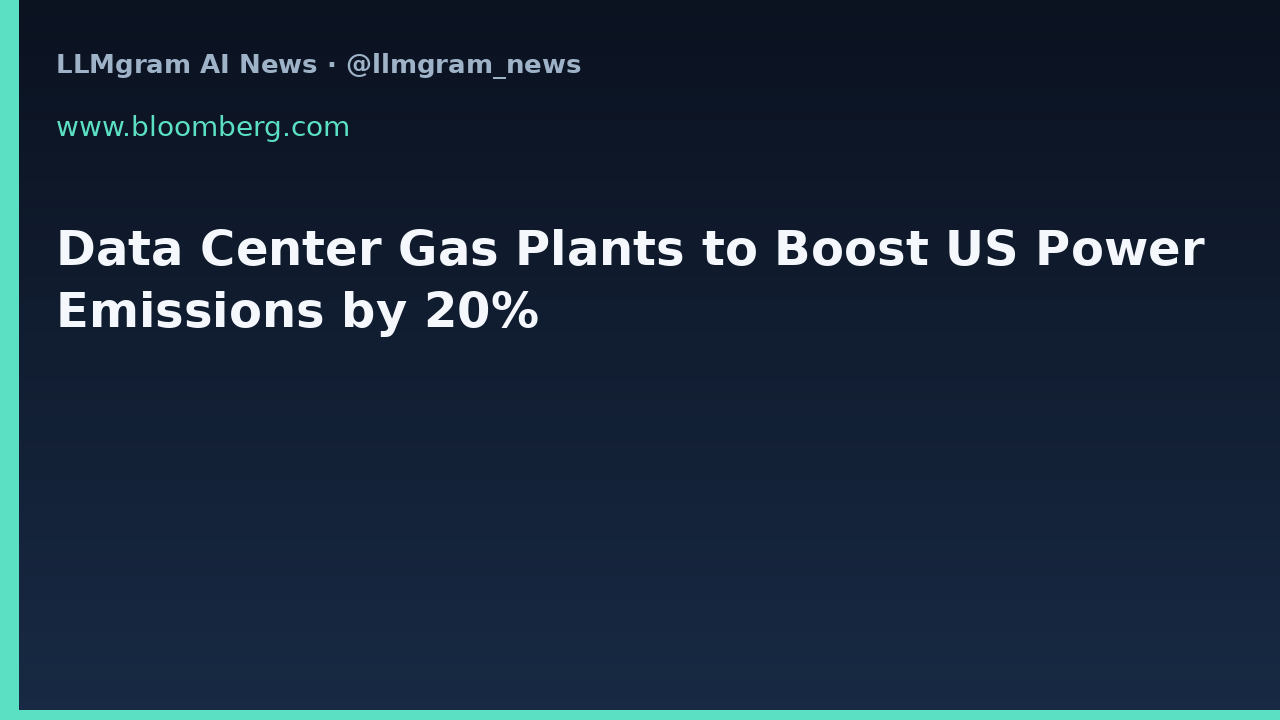 Data Center Gas Plants to Boost US Power Emissions by 20%