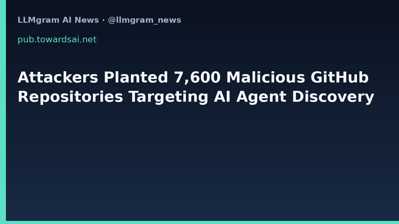 Attackers Planted 7,600 Malicious GitHub Repositories Targeting AI Agent Discovery