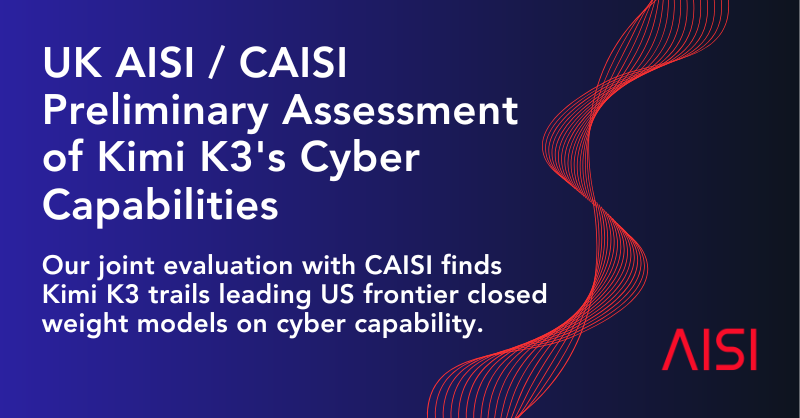 UK AISI and US CAISI say Kimi K3 trails US closed models on cyber