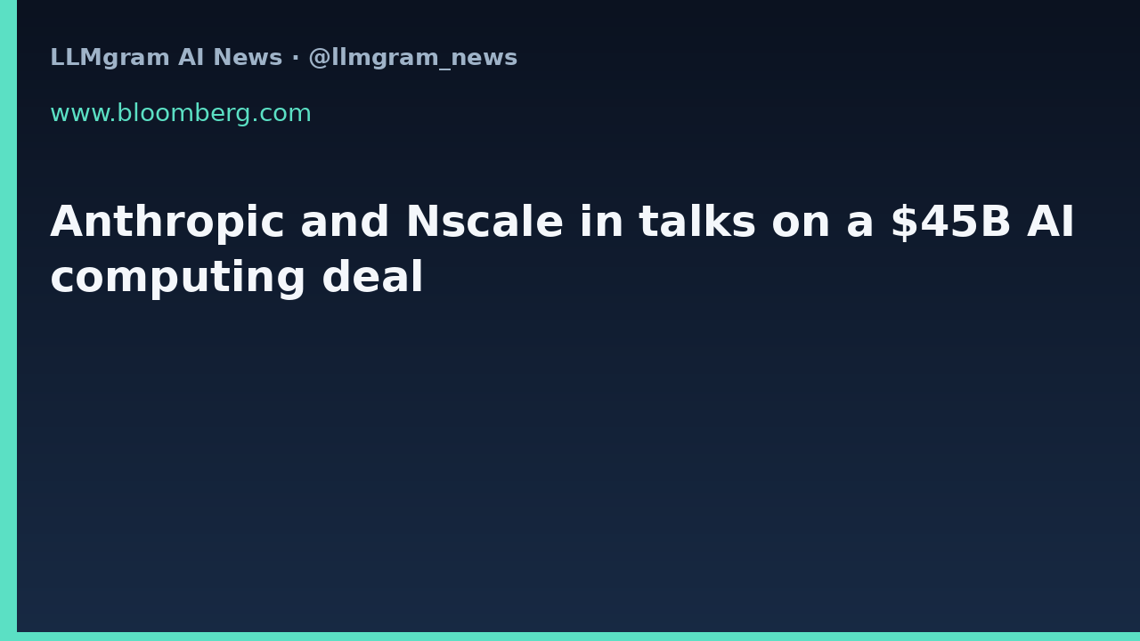 Anthropic and Nscale in talks on a $45B AI computing deal