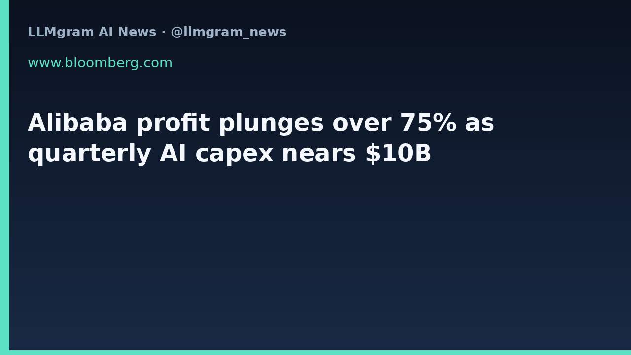 Alibaba profit plunges over 75% as quarterly AI capex nears $10B