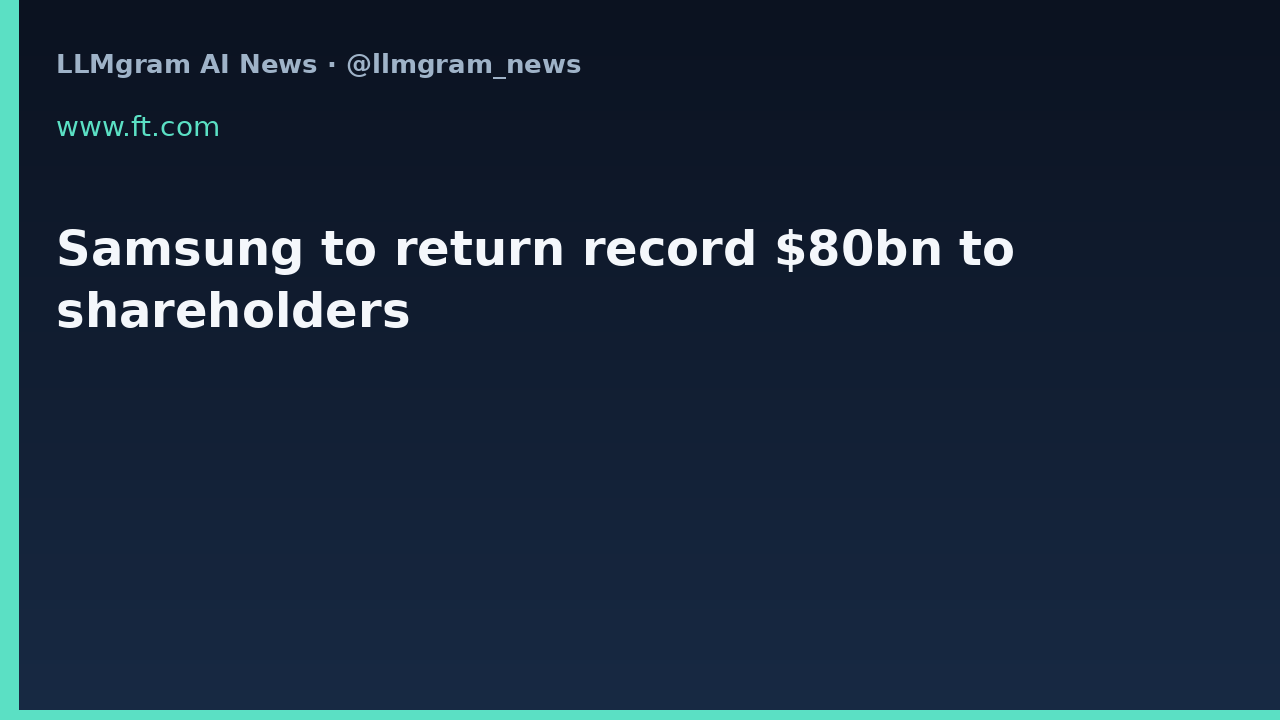 Samsung to return record $80bn to shareholders