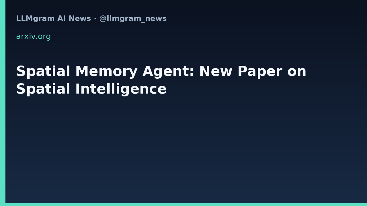 Spatial Memory Agent: New Paper on Spatial Intelligence