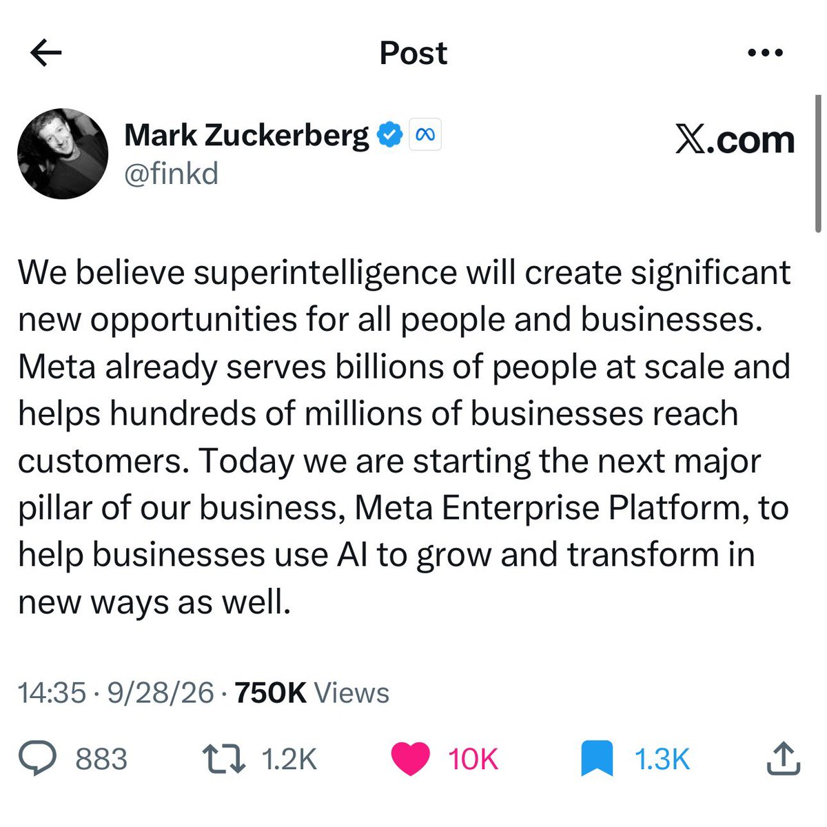 Meta opens Meta Enterprise Platform and names Chief Enterprise Platform Officer