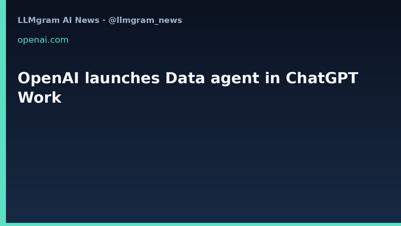 OpenAI launches Data agent in ChatGPT Work