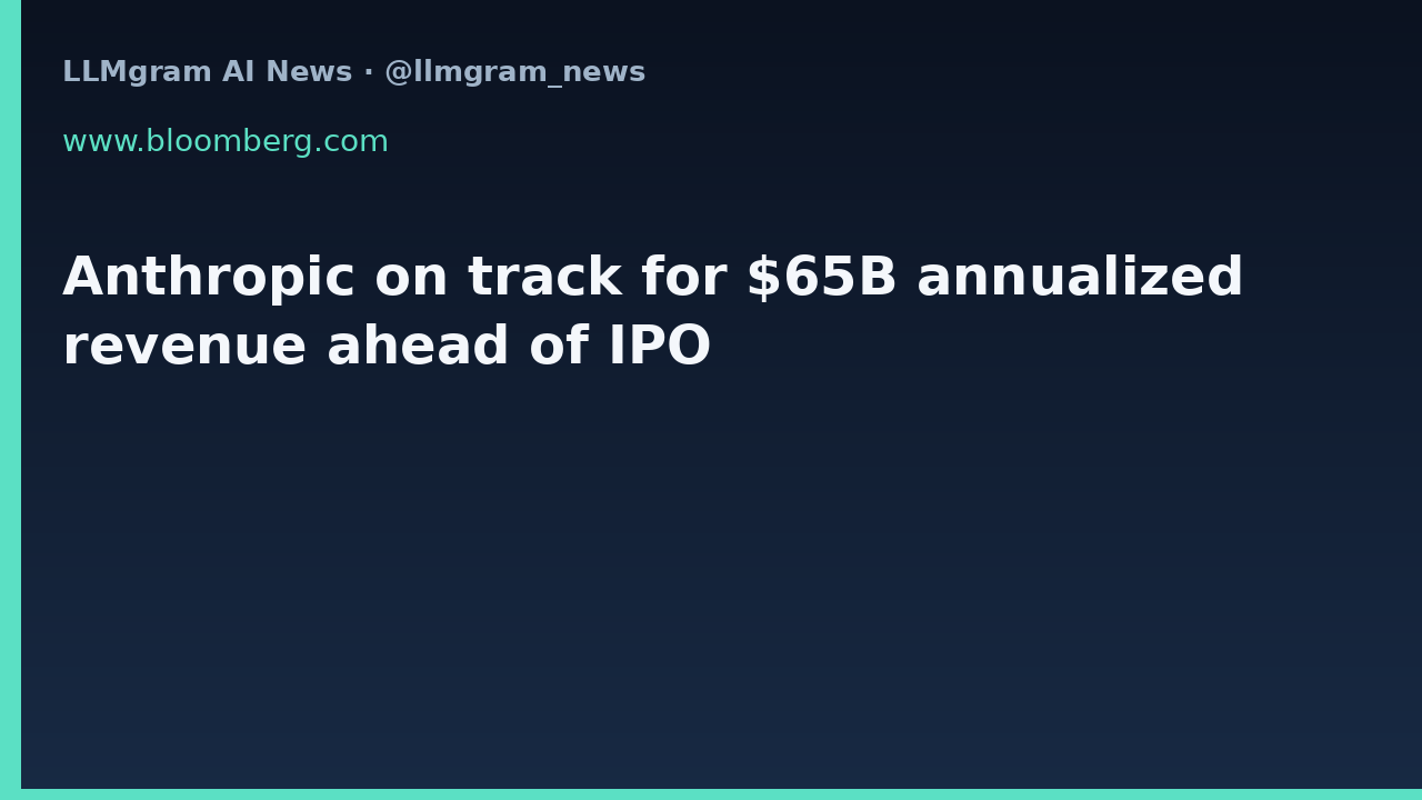 Anthropic on track for $65B annualized revenue ahead of IPO