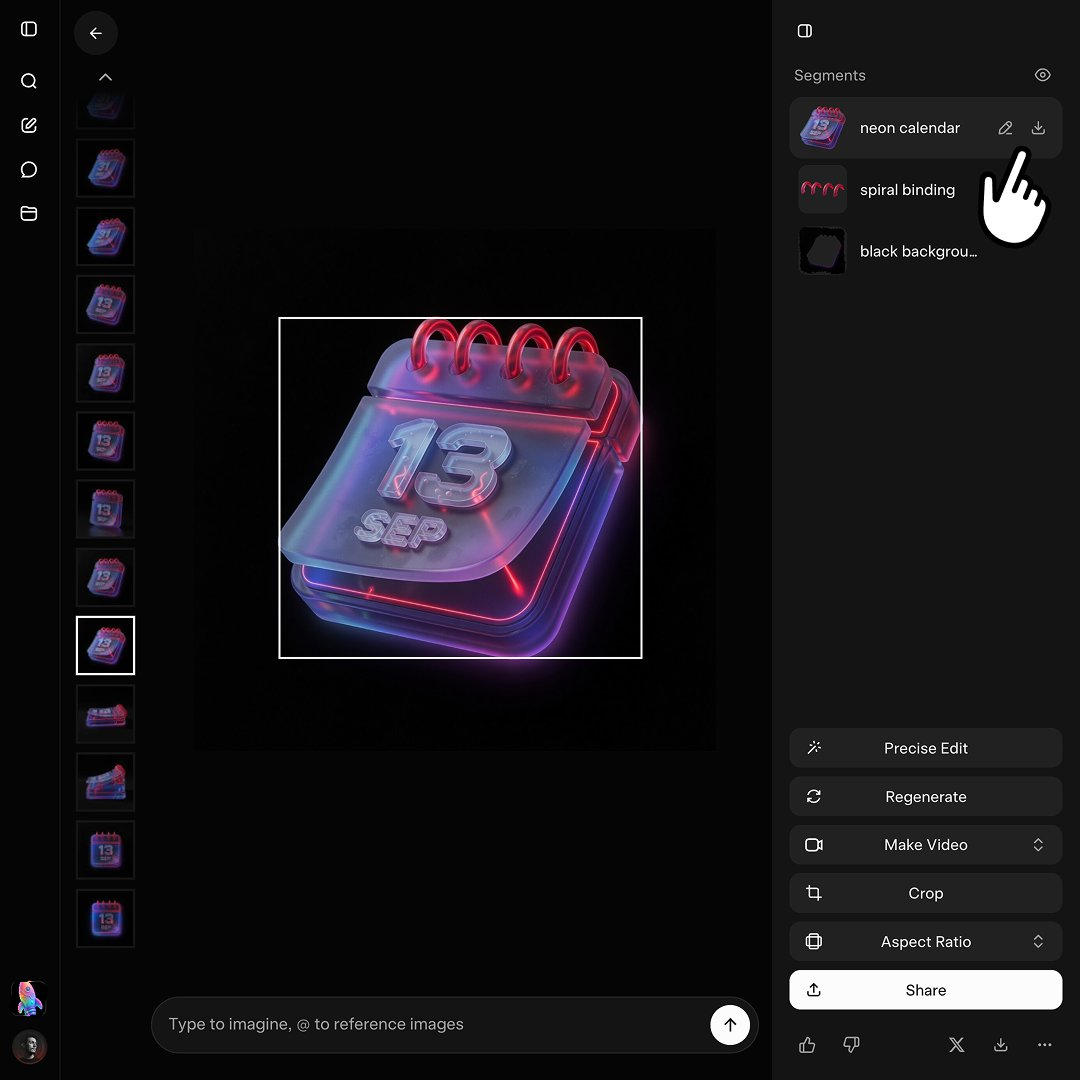 Grok Imagine adds per-layer transparent PNG downloads after automatic segmentation