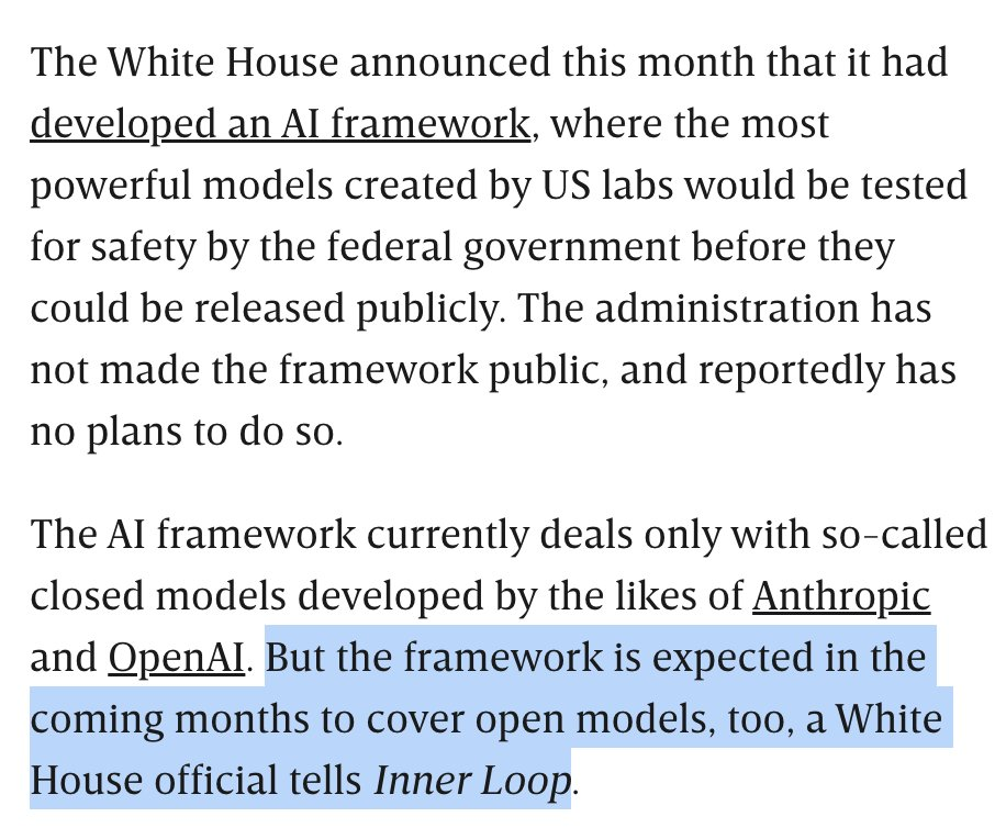 White House to Add Open AI Models to Safety Testing Framework