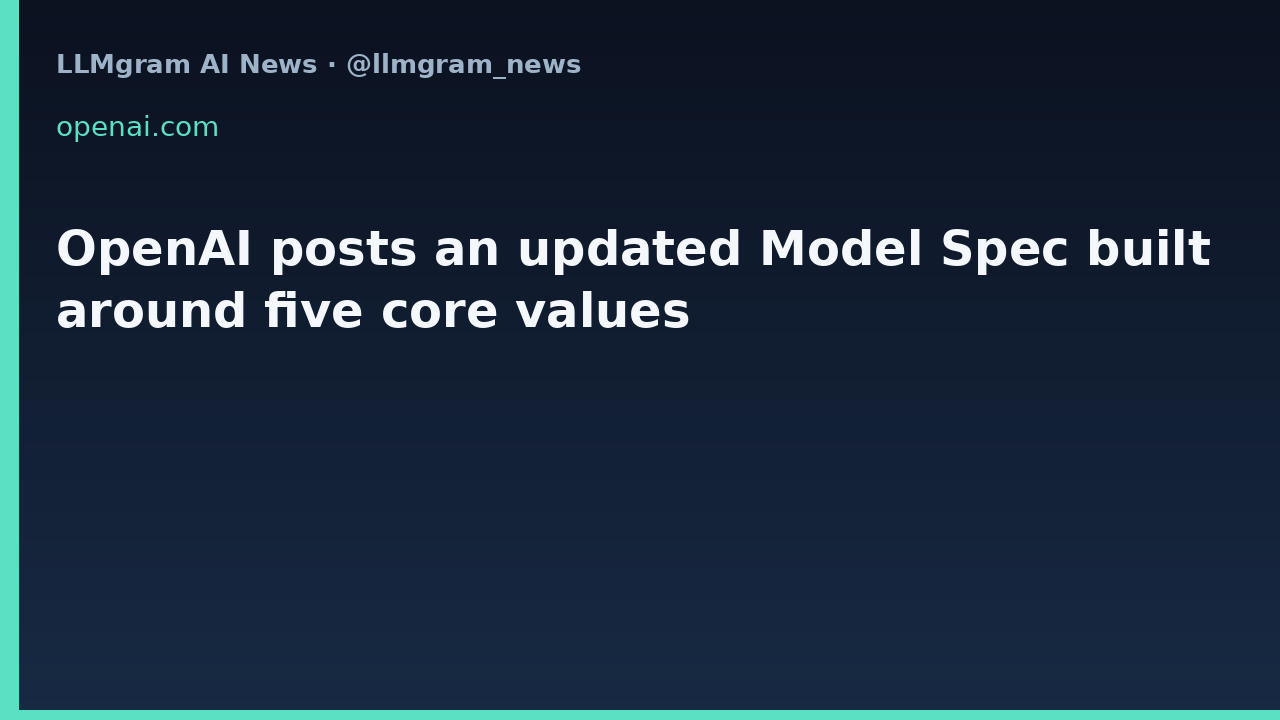 OpenAI posts an updated Model Spec built around five core values