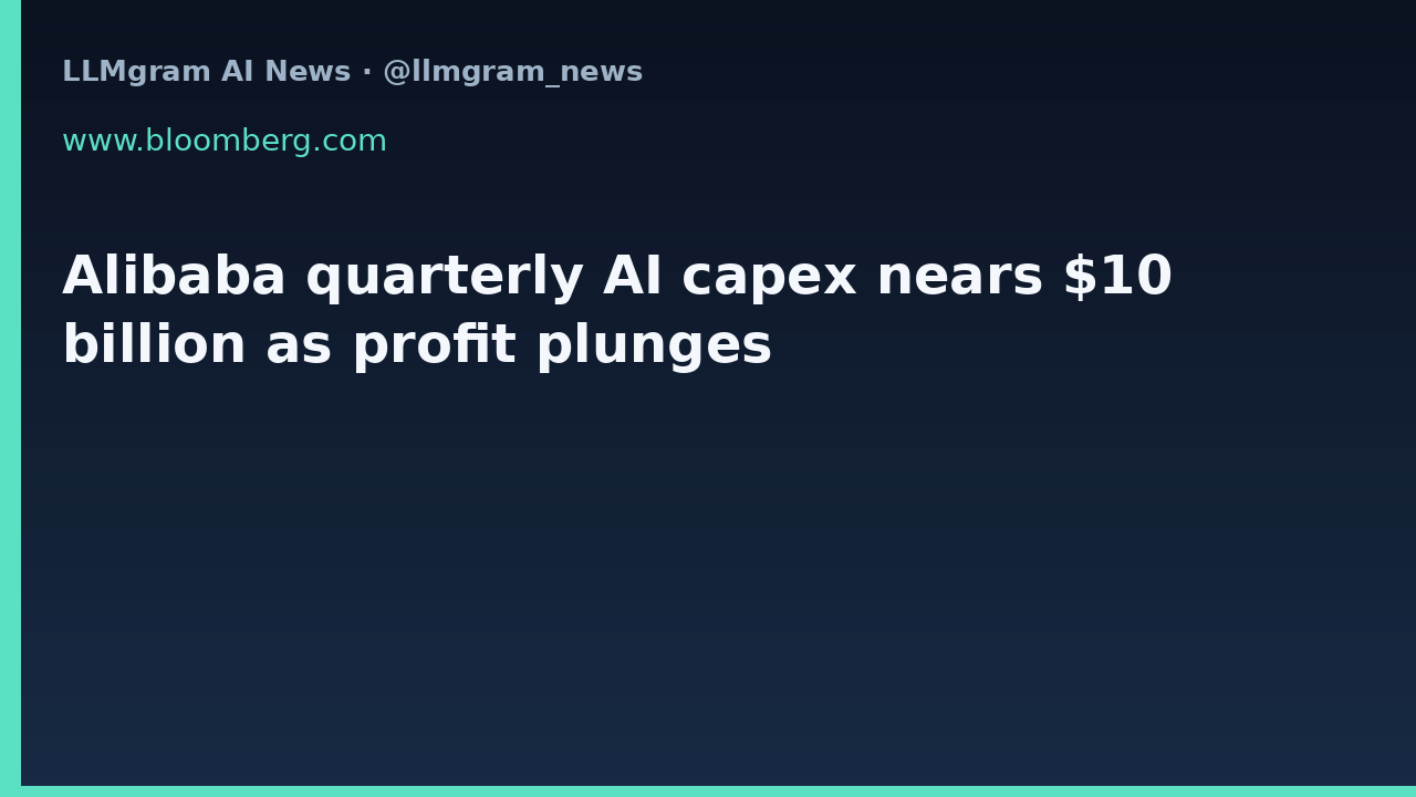 Alibaba quarterly AI capex nears $10 billion as profit plunges
