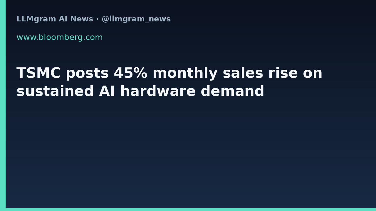 TSMC posts 45% monthly sales rise on sustained AI hardware demand