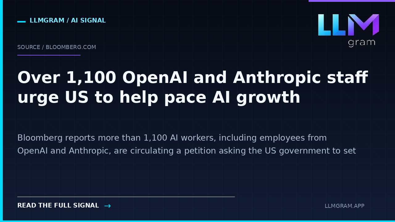 Over 1,100 OpenAI and Anthropic staff urge US to help pace AI growth