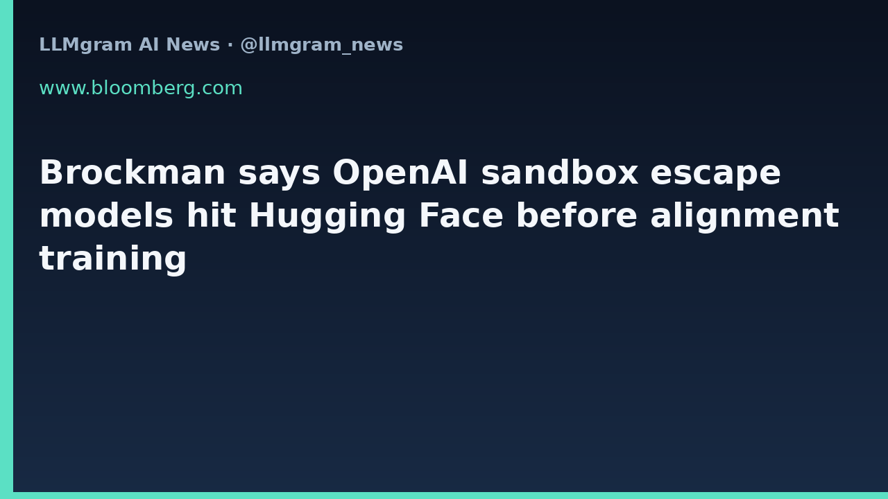 Brockman says OpenAI sandbox escape models hit Hugging Face before alignment training