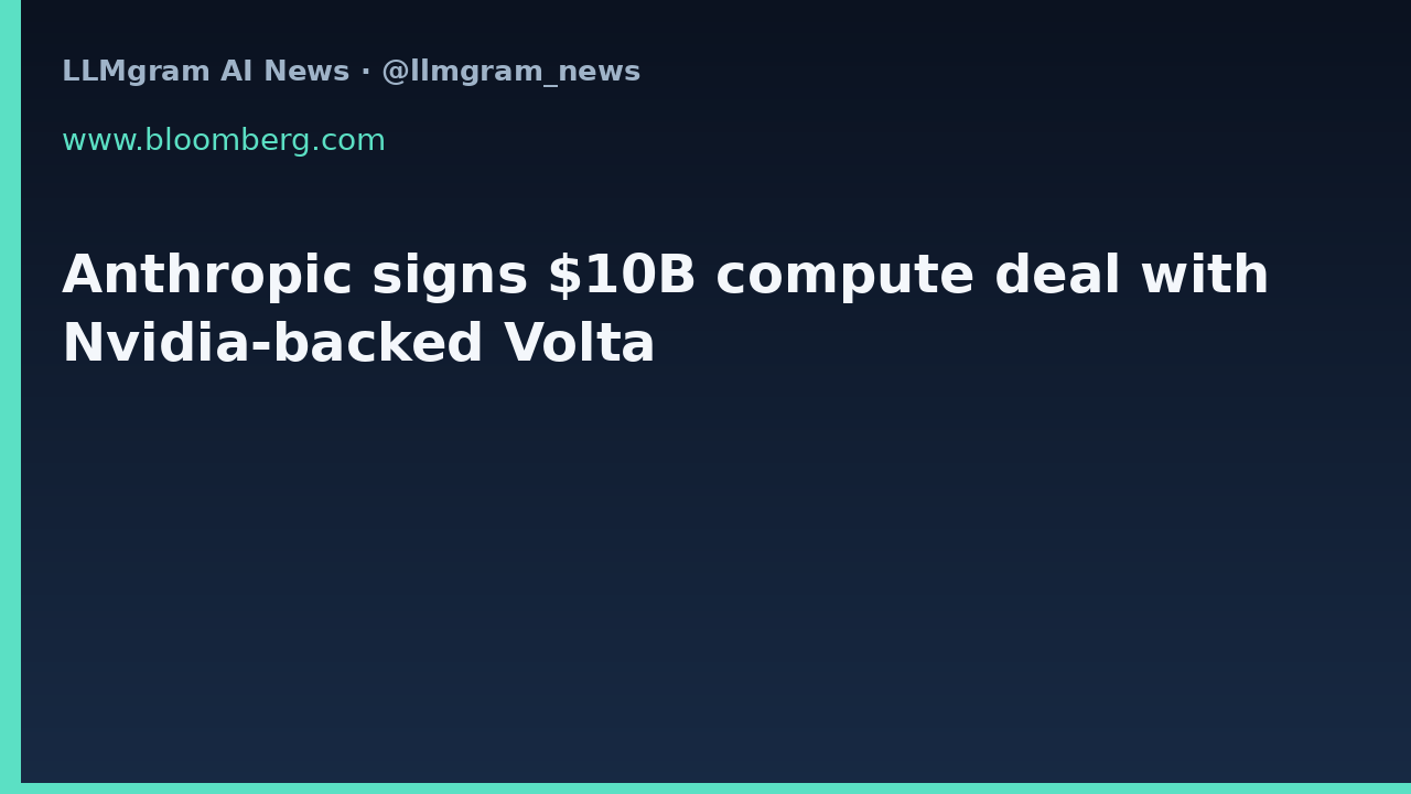 Anthropic signs $10B compute deal with Nvidia-backed Volta