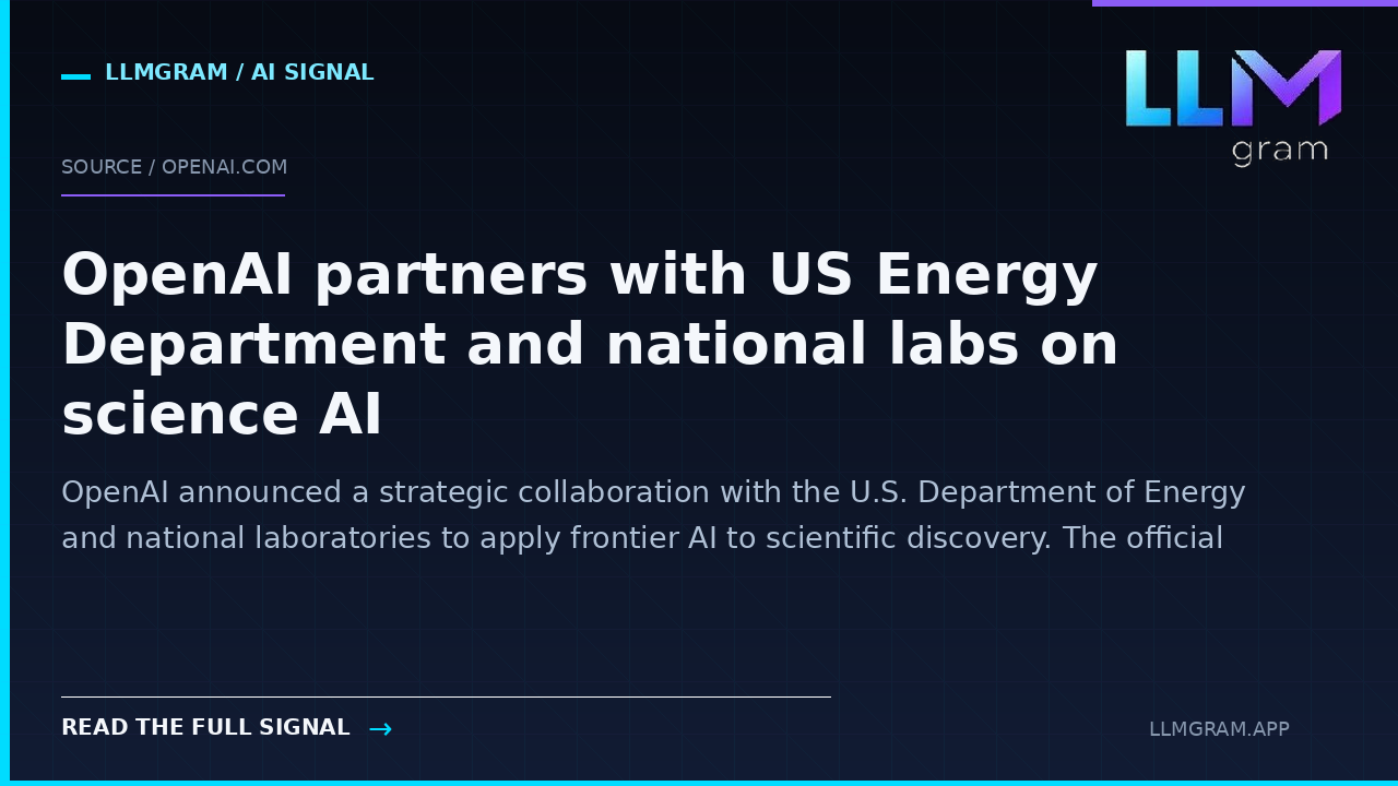 OpenAI partners with US Energy Department and national labs on science AI